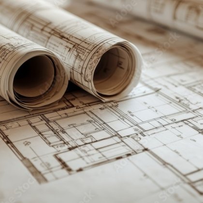 Preconstruction architectural blueprints